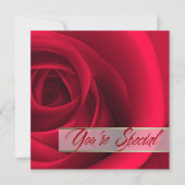 Jij bent speciaal. Red Rose Valentijnsdag Kaart (Voorkant)