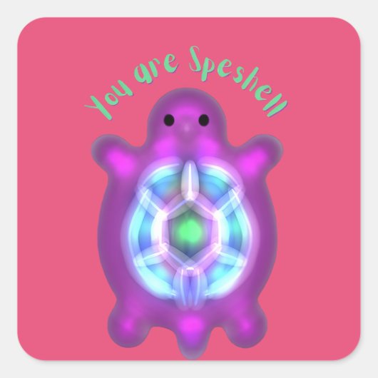 Jij Bent Speshell Schildpad Persoonlijk Geschenk Vierkante Sticker (Voorkant)