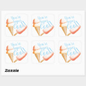 Jij bent Super Cool Ijsjes Vierkante Sticker (Vel)