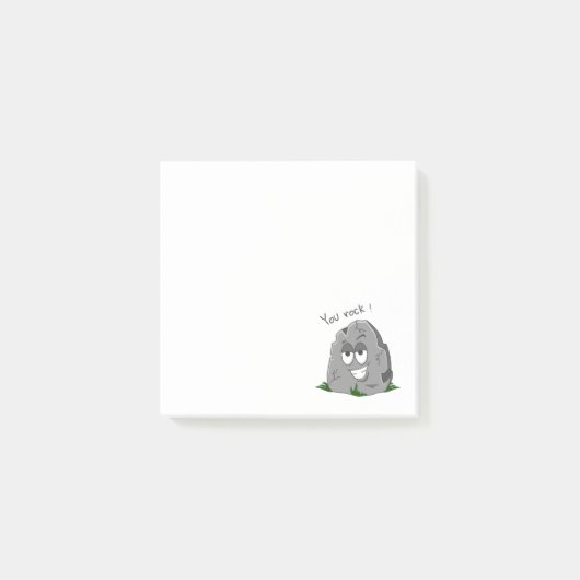 Jij bent te gek! Grappige Grijze Cartoon Steen Post-it® Notes (Voorkant)