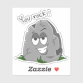 Jij bent te gek! Grappige Grijze Cartoon Steen Sticker (Vel)