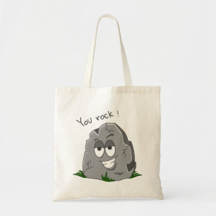Jij bent te gek! Grappige Grijze Cartoon Steen Tote Bag