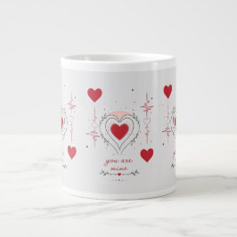 Jij Bent Van Mij Minimalistische Hart Lijnkunst Grote Koffiekop