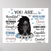 Jij bent Zwarte Koningin Melanin Vrouwen zegt God Poster (Voorkant)