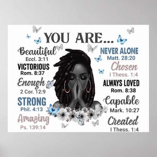 Jij bent Zwarte Koningin Melanin Vrouwen zegt God Poster (Voorkant)