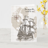 Jij betekent de wereld voor mij Nautische Vaderdag Kaart (Gele Bloem)