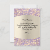 Jij Bruidsmeisje Glitter Diamant Jurk Lavendel Kaart (Achterkant)