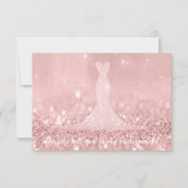 Jij Bruidsmeisje Glitter Rode Boon Diamanten Jurk Kaart