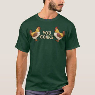 Jij Conke Kippen familie retro T-shirt