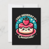 Jij dessert het - Cheesecake Kawaii RSVP Kaartje (Voorkant)