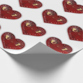 Jij en ik - alfabet spel op een rood hart cadeaupapier (Hoek)