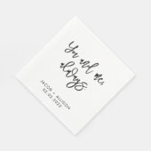 Jij en ik, altijd elegante receptie op de trouwdag servet (Hoek)