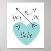 Jij en ik Babe - Blauw hart Poster (Voorkant)