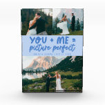 Jij en Ik Beeldschoon Jonggehuwd Ijsblauw Fotoblokken<br><div class="desc">Whimsical en speelse huwelijksaandenken met 3 foto's van de pasgetrouwden met een typografie tekst met de tekst "jij   ik = beeldschoon". Ijsblauw.</div>