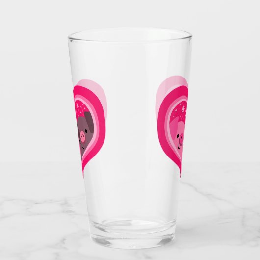 Jij en ik (Cartoon varkens) Glas (Links)