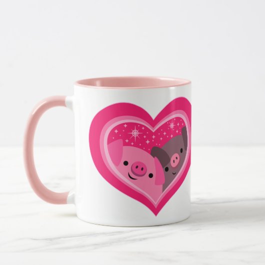 Jij en ik (Cartoon varkens) Mok (Links)