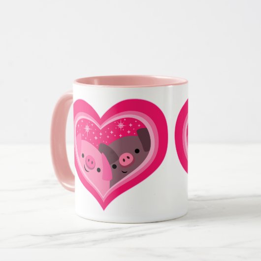 Jij en ik (Cartoon varkens) Mok (Voorkant links)