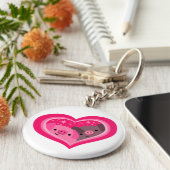 Jij en ik (Cartoon varkens) Sleutelhanger (Zijkant)