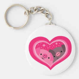 Jij en ik (Cartoon varkens) Sleutelhanger