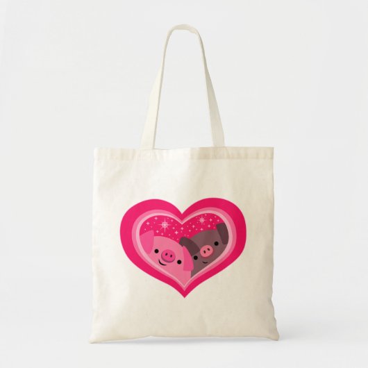 Jij en ik (Cartoon varkens) Tote Bag (Voorkant)