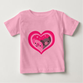 Jij en ik (Cute Cartoon Pigs) Baby T-Shirt