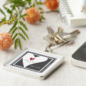 Jij en ik - Eenvoudig modern Tortelduifjes rood ha Sleutelhanger (Zijkant)