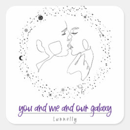 Jij en ik en ons melkwegstelsel vierkante sticker