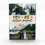 Jij en Ik Foto Perfect Huwelijkscrème<br><div class="desc">Whimsicale en speelse huwelijksherinnering met 3 foto's van de pasgetrouwden met een typografie-tekst met de tekst "jij   ik = foto perfect". Crème.</div>
