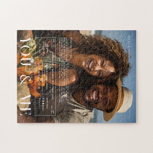 Jij en ik | Gepersonaliseerde paren foto Legpuzzel (Horizontaal)