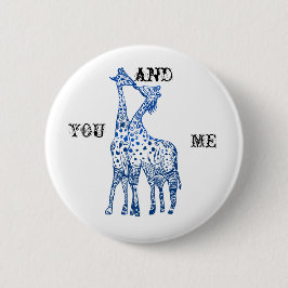 Jij en ik Girafes Kus Ronde Badge Button 5,7 Cm