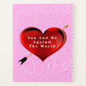 Jij en ik Hart op Roze Ijs Spiraal Notebook Planner (Achterkant)