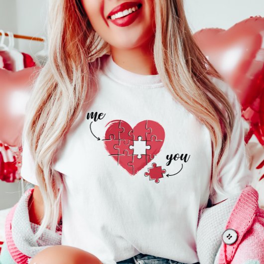 Jij en ik hart puzzel t-shirt