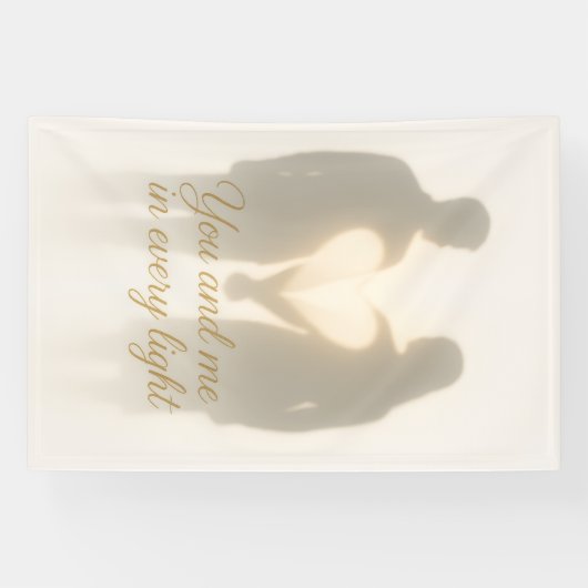 Jij en ik in elke licht Romantische schaduwkunst o Spandoek (Horizontaal)