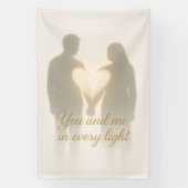 Jij en ik in elke licht Romantische schaduwkunst o Spandoek (Verticaal)