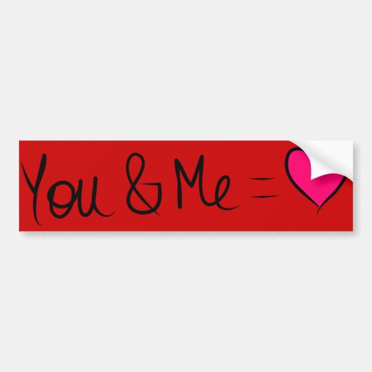 Jij en ik = Liefde Bumpersticker (Voorkant)