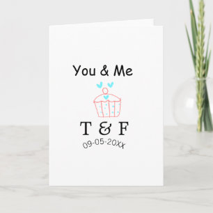 Jij en ik liefde cupcake rode valentijnsdag naam kaart