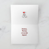 *JIJ EN IK* MISTLETOE & KIJK WAT ER GEBEURT! FEESTDAGEN KAART (Binnen)