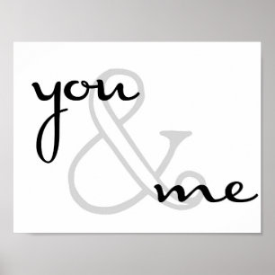 jij en ik modern design zwart wit liefde poster