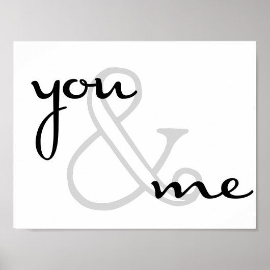 jij en ik modern design zwart wit liefde poster (Voorkant)