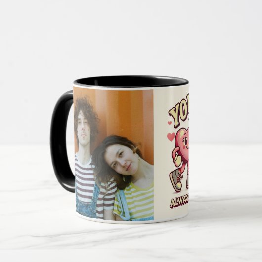 Jij en ik passen perfect bij valentijnen Foto Mok (Voorkant links)