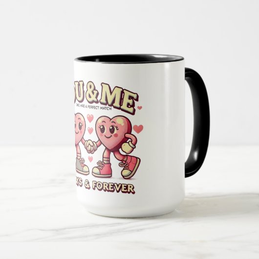 Jij en ik passen perfect bij valentijnen mok (Voorkant rechts)