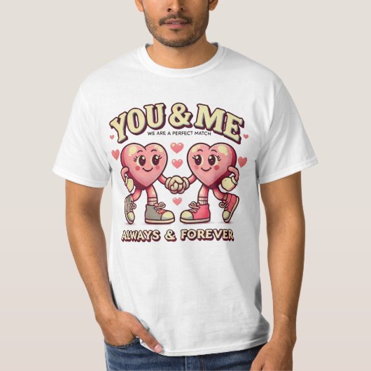 Jij en ik passen perfect bij valentijnen t-shirt (Voorkant)