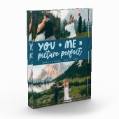 Jij en ik, perfect pasgetrouwd, turquoise fotoblokken (Links)