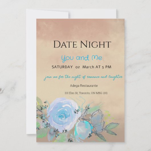 Jij en ik romantisch diner kaart (Achterkant)