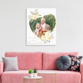 Jij en ik samen Heart Shape Gold Photo Lijst Canvas Afdruk (Insitu (Woonkamer))