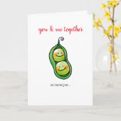 Jij en ik samen (twee erwten in een pod) kaart (Gele Bloem)