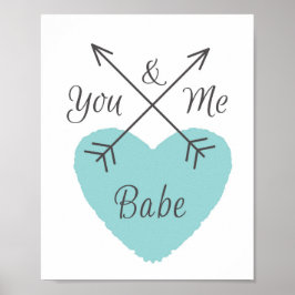 Jij en ik schatje - Blauwe Hart Poster