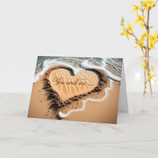 Jij en ik schreef in de Sand Love Romance Kaart (Gele Bloem)