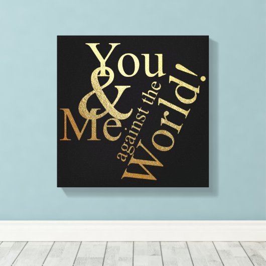 JIJ EN IK TEGEN DE WERELD CANVAS AFDRUK (Insitu (Houten vloer))
