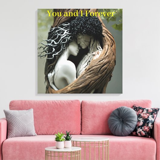 Jij en ik voor altijd canvas afdruk (Insitu (Woonkamer))